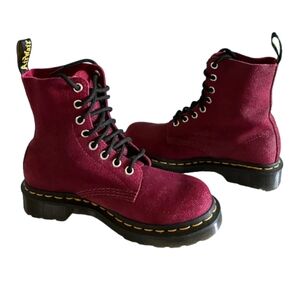 Dr. Martens 1460 Pascal Cherry Red Glitter Ray Boots Women's Size 8